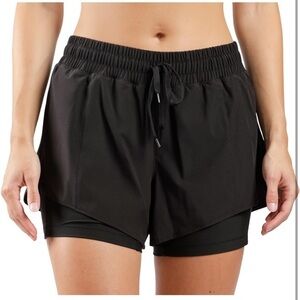 90 Degree By Reflex Alpine 2 in 1 Running Shorts Black Size XL